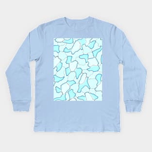 Unique Military Camouflage Army Blue Aqua Camo Pattern Kids Long Sleeve T-Shirt